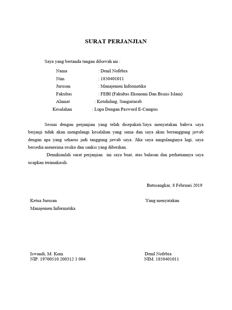 Surat Pernyataan Fakultas | PDF