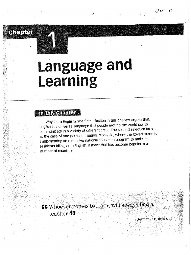 1 Language and Learning | PDF