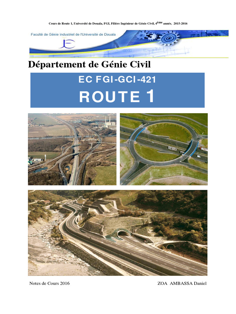 Cours de Génie Civil : Route 1 | PDF