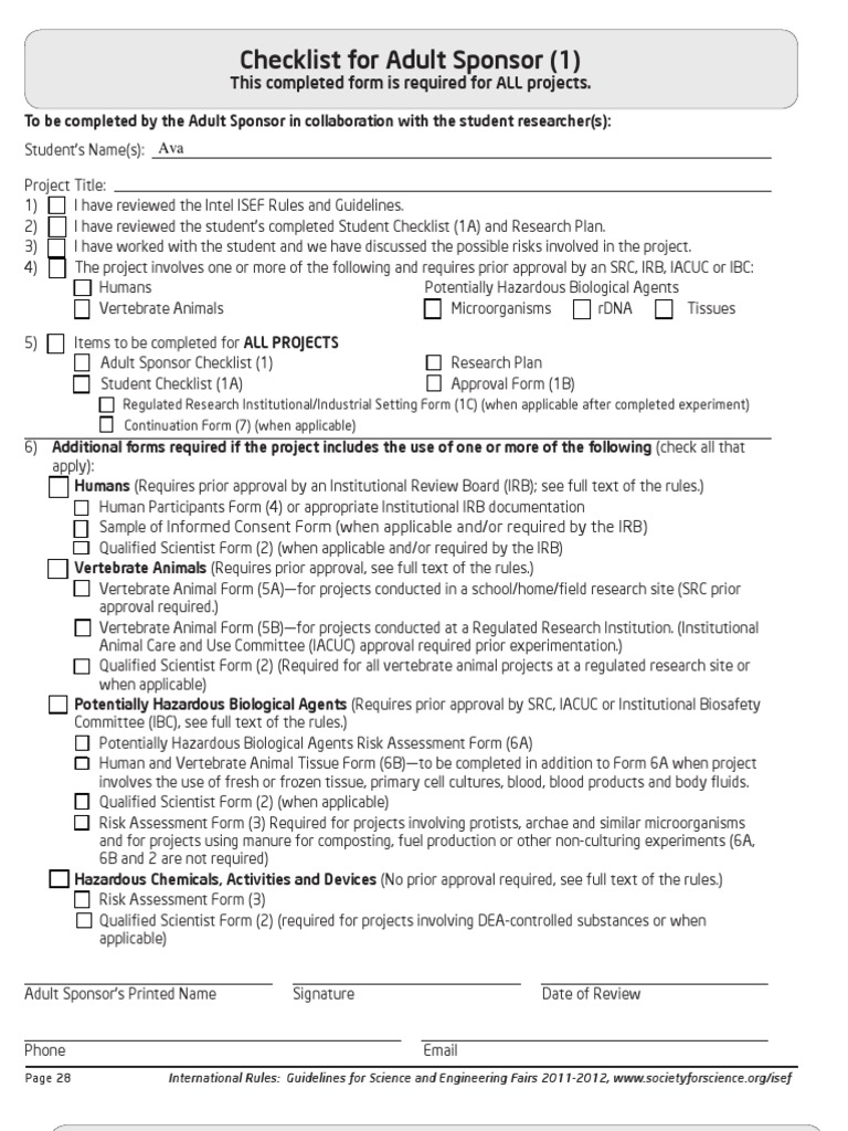 Ava 2011 Science Project Papers | PDF | Institutional Review Board ...