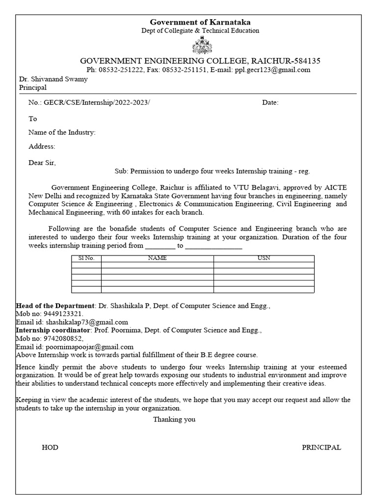 Internship Letter CSE | PDF | Career & Growth | Business