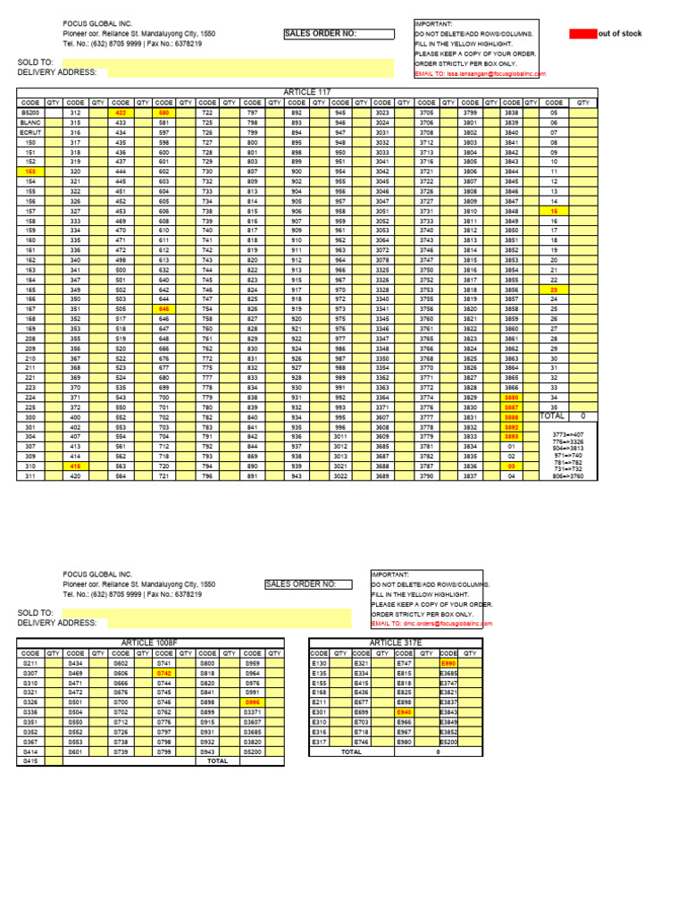 Order Form and Inventory As of 10 31 23 PDF 