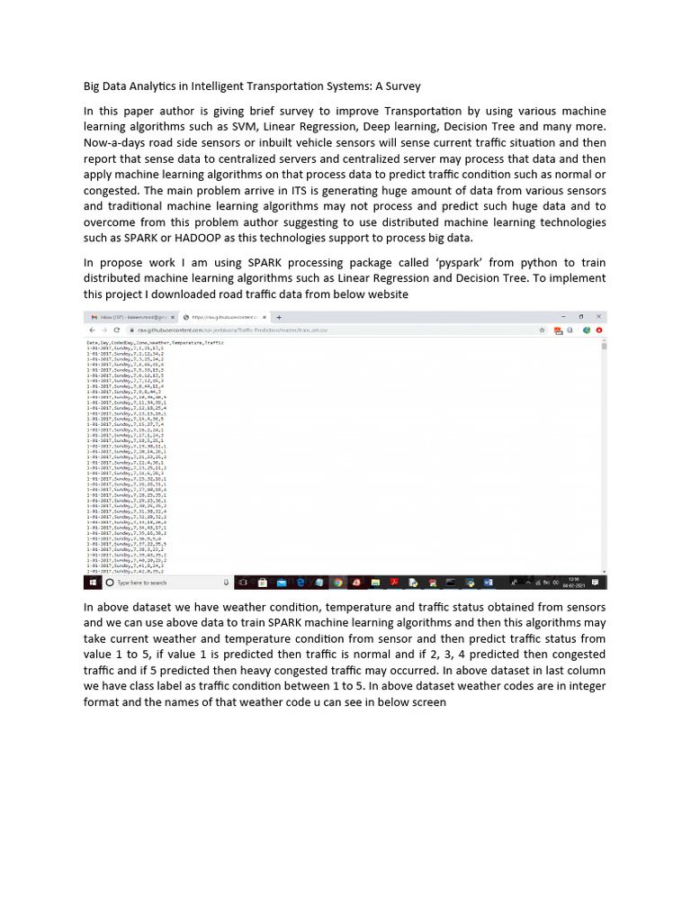 Big Data Analytics in Transportation Systems | PDF | Class (Computer ...