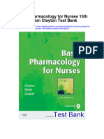 Basic Pharmacology For Nurses 15th Edition Clayton Test Bank