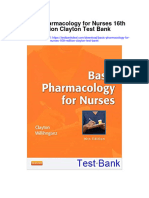 Basic Pharmacology for Nurses 16th Edition Clayton Test Bank