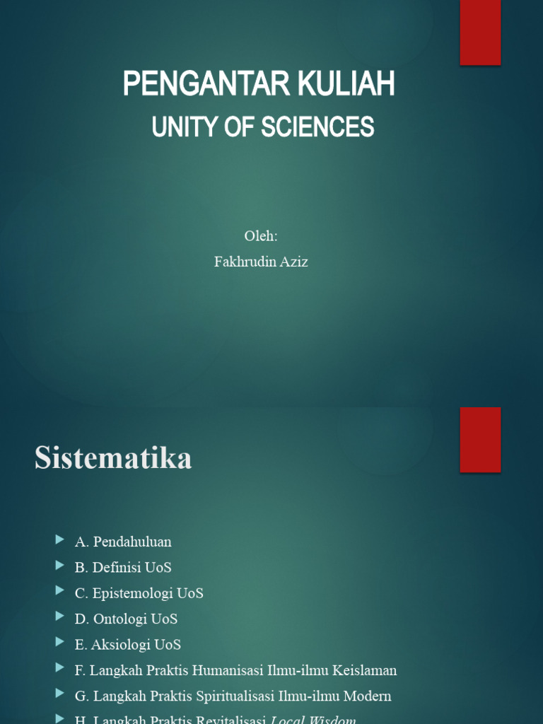 Prinsip dan Strategi Unity of Sciences | PDF | Ilmu Sosial | Sains ...