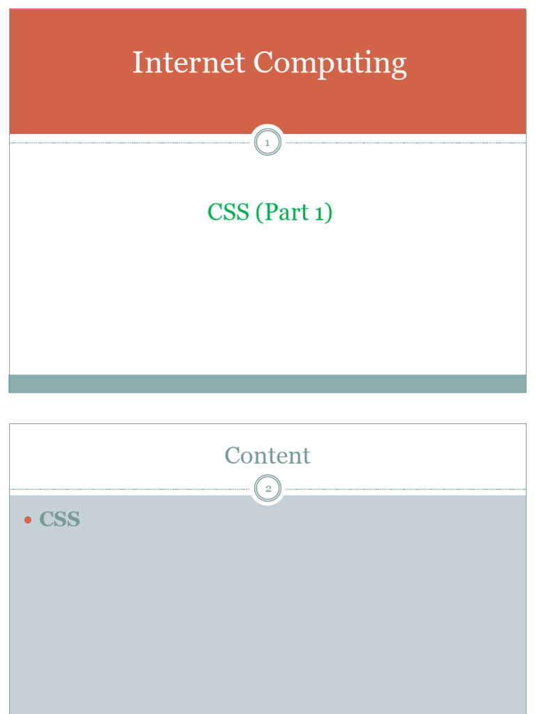 CSS Part 1 | PDF | Html Element | Typefaces
