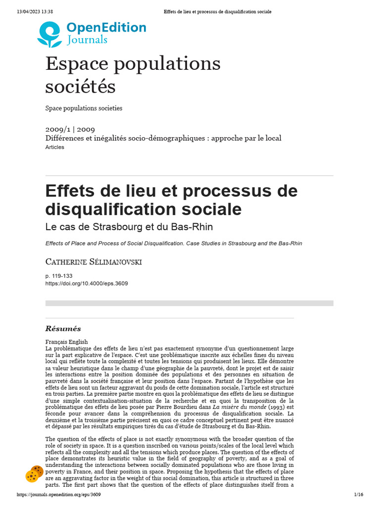 Disqualification sociale : 3 phases clés | PDF | Logement | Géographie