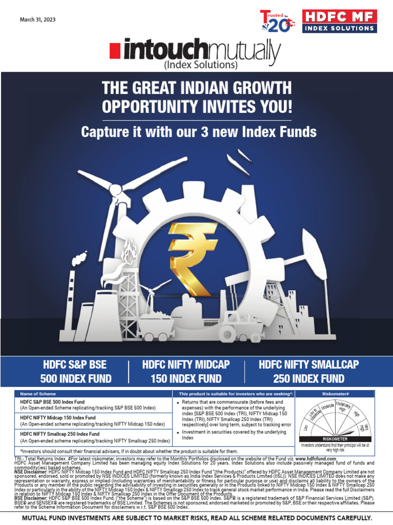 Hdfc mf index solutions factsheet march 2023 pdf investment fund