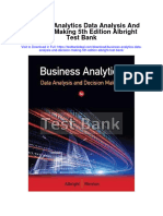 Business Analytics Data Analysis and Decision Making 5th Edition Albright Test Bank