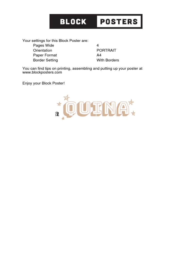 Block Poster Setup Guide | PDF
