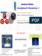 Lecture 1 Basic Tools of Abalytical Chemistry