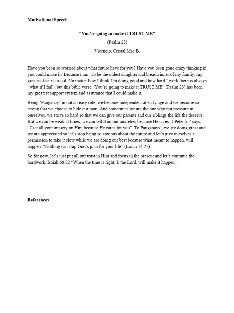 Trusting God: A Panganay's Journey | PDF