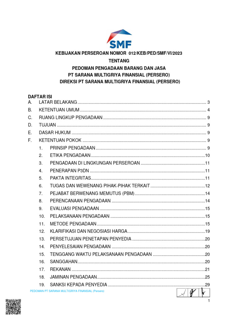 Pedoman Pengadaan Barang Dan Jasa 2023 Removed | PDF
