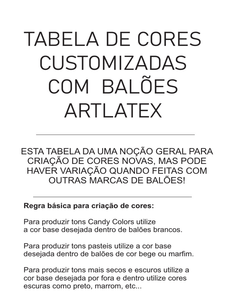 Tabela de Cores Customizadas | PDF | Cor | Design gráfico