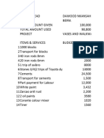 Missions Construction Expense Sheet