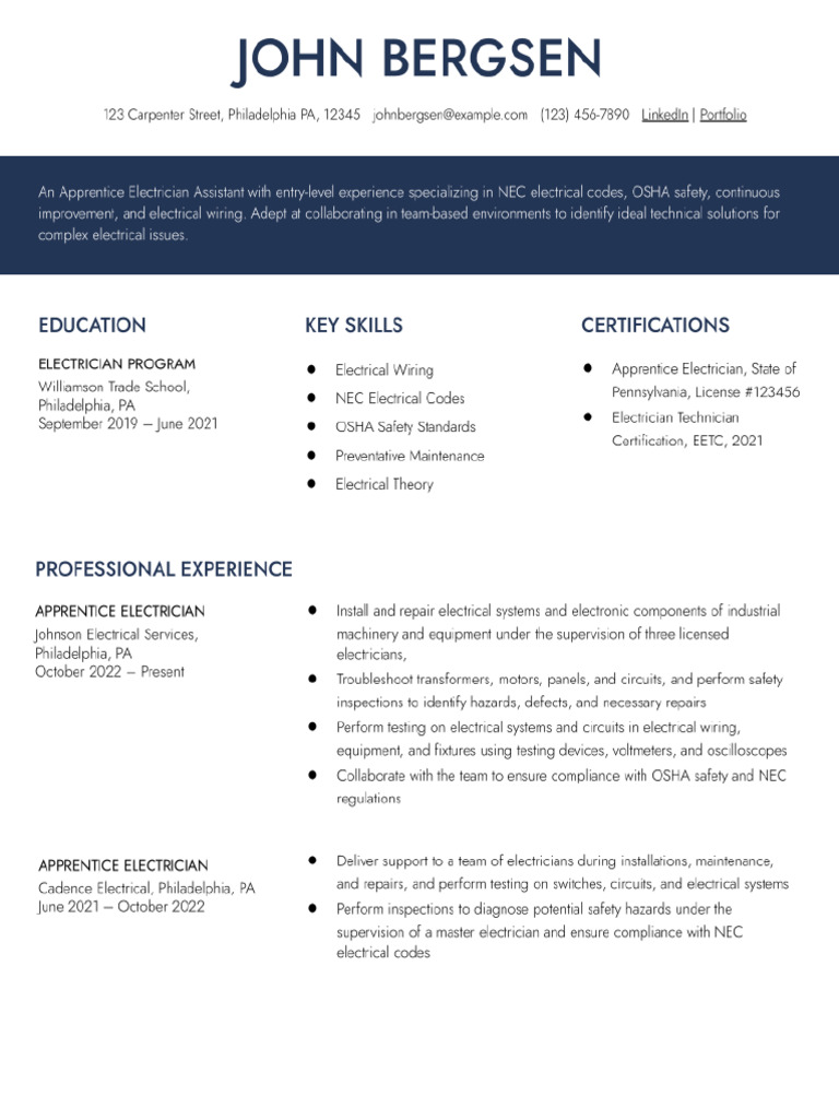 Electrician Entry Level 1 PDF