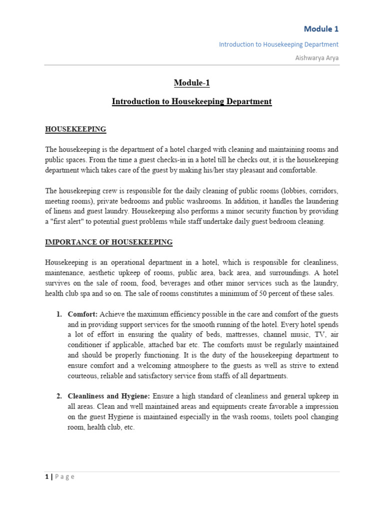 module-1-introduction-to-hk-pdf-housekeeping-hygiene