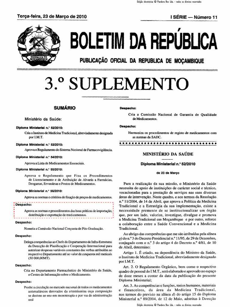 Despacho de 27 de outubro de 2009 normas e procedimentos das boas