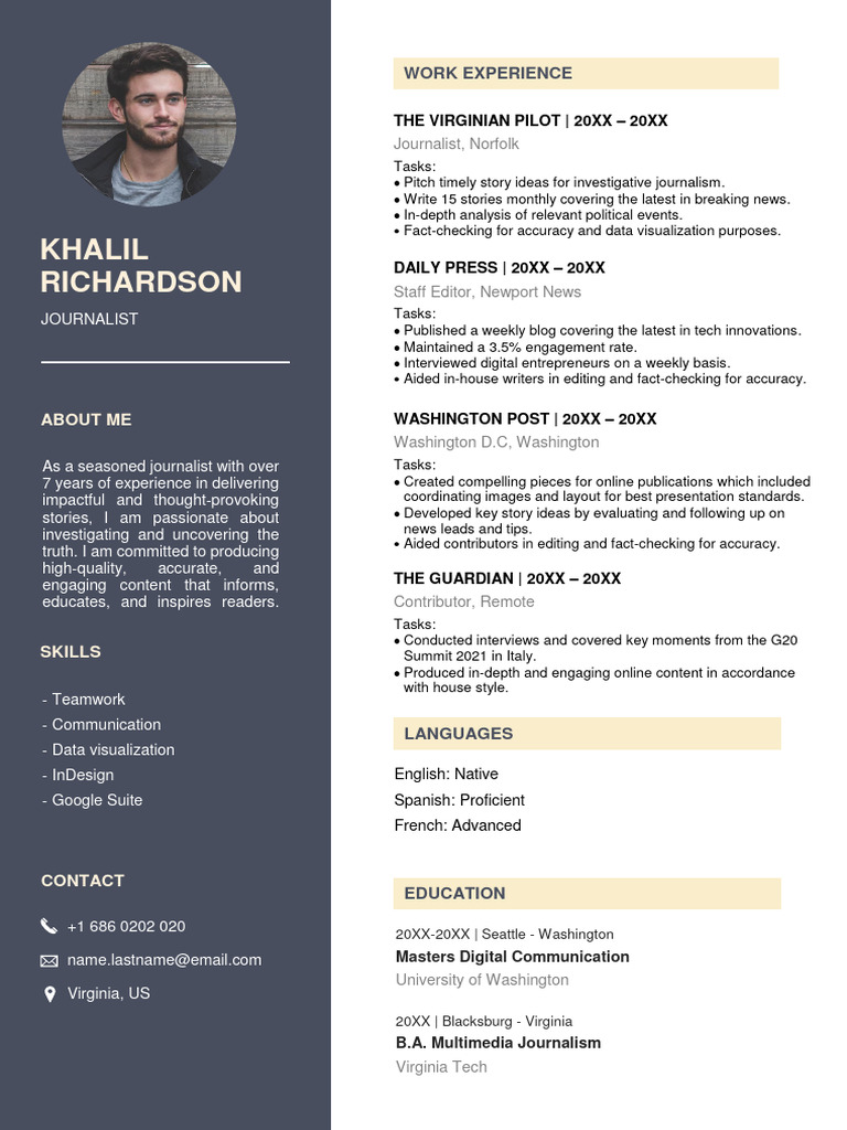 Khalil Richardson's Journalism CV | PDF | Editing | Journalism