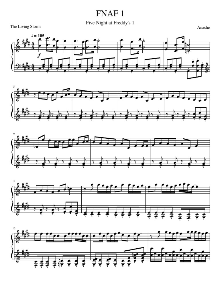 Fnaf 1 Piano PDF