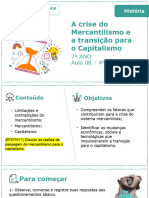 Aula 8 - A Crise Do Mercantilismo e A Transição para o Capitalismo