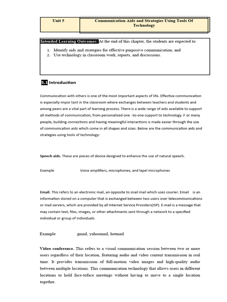 Communication Aids PDF Communication