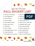 Stay at Home Fall Bucket List