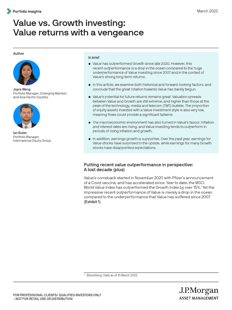 Value vs. Growth: A New Era for Value Investing | PDF | Inflation ...