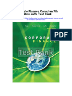 Corporate Finance Canadian 7th Edition Jaffe Test Bank