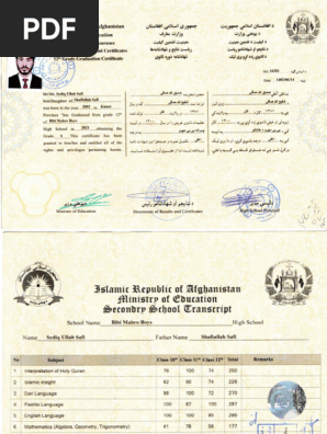 12th Graduation Certificate