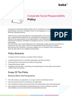 POLICY Corporate Social Responsibility