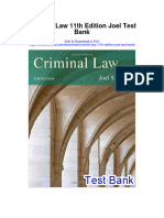 Criminal Law 11th Edition Joel Test Bank