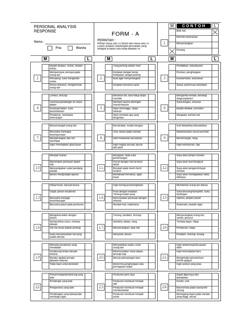 Disc Assessment Form | PDF