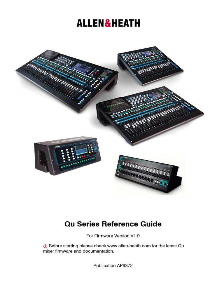 Qu Mixer Reference Guide AP9372 - 10 (01 30) | PDF | Ios | Electronics