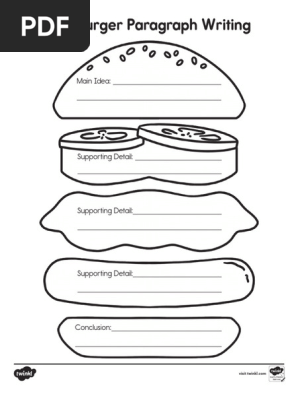 BW Hamburger Paragraph Writing Template