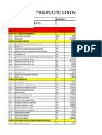 Planilla Presupuesto General Vivienda