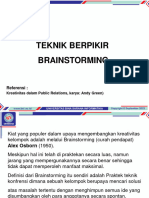 Teknik Berpikir Brainstorming: Pertemuan 5