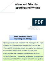News Values and Ethics For Sports Reporting and Writing