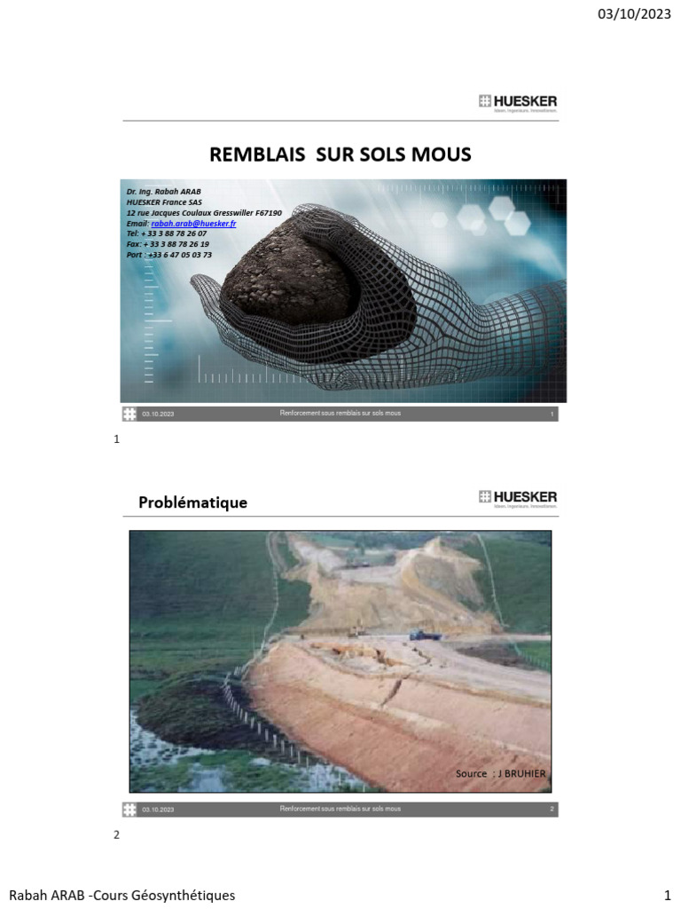Renforcement des remblais sur sols mous | PDF | Horticulture | Éléments ...