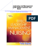 Effective Leadership and Management in Nursing 8th Edition Sullivan Test Bank