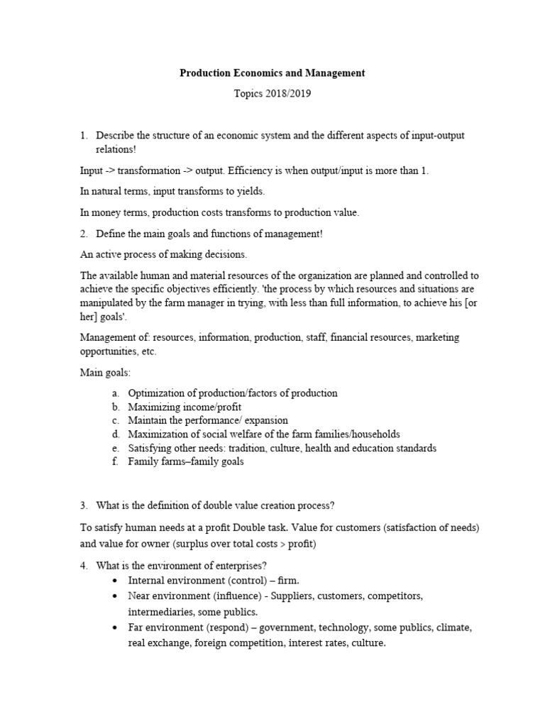 Production economics and management pdf economies business