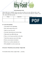 Healthy Food Worksheet