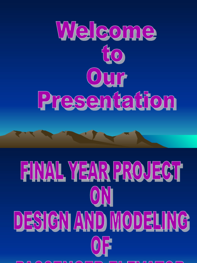Elevator Project Powerpoint2003 Pdf Elevator Civil Engineering
