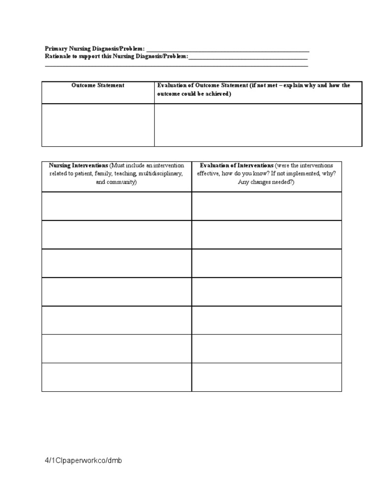 Care Plan Form PDF