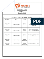 10th Test Schedule For Aug-Sep