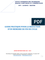 Guide Pratique de Redaction D'un Mémoire de Fin de Cycle - 2022 - 2023