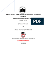 Report Format of Inustrial Traning