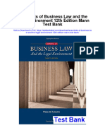 Essentials of Business Law and The Legal Environment 12th Edition Mann Test Bank