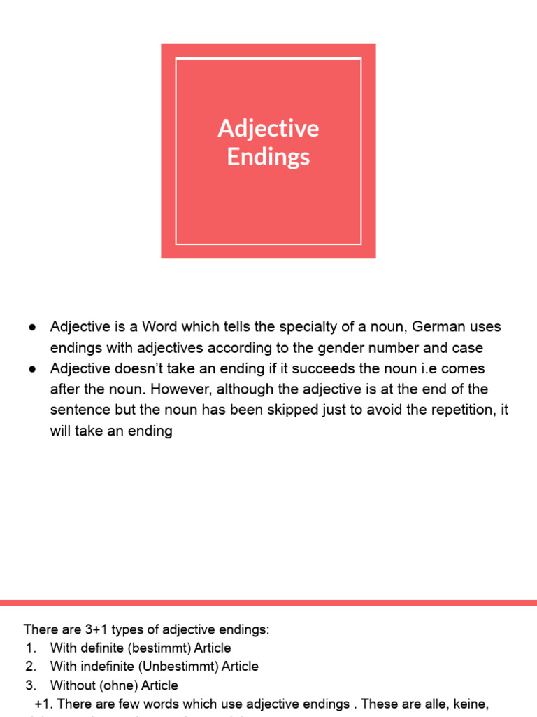 Adjective Endings PDF